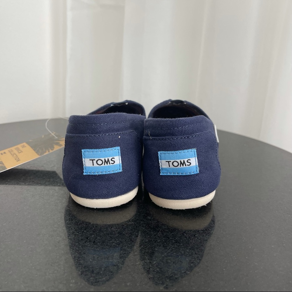 TOMS Classic Navy Canvas Alpargatas Flats Loafers - Picture 8 of 15